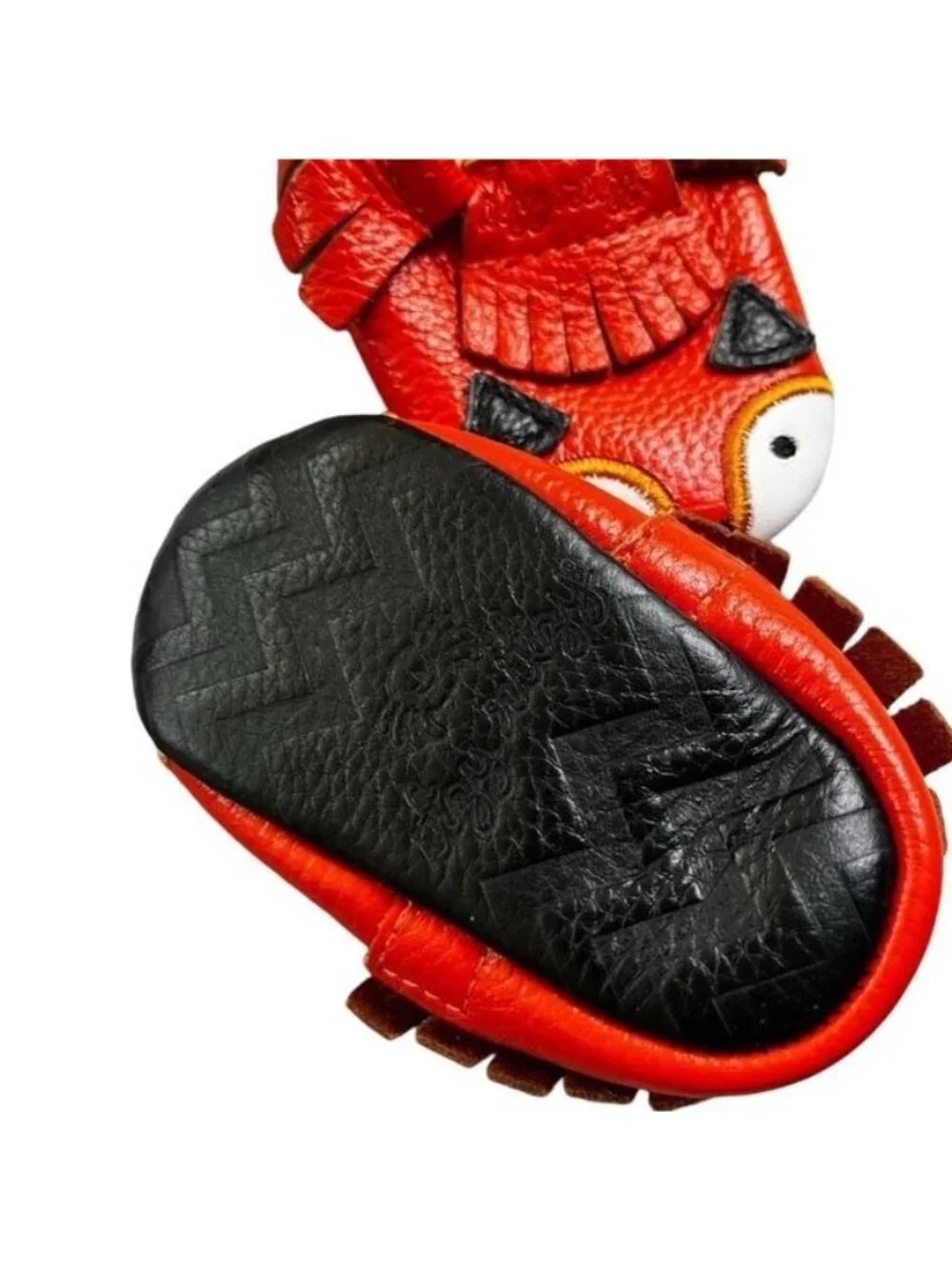 Itzy Ritzy Moc Happens Leather Baby Moccasins Little Fox Size 0-6 Months
